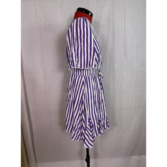 Pretty Garden Womens Dress size Small Mini Purple Striped Beach Boho E106 - Picture 6 of 12